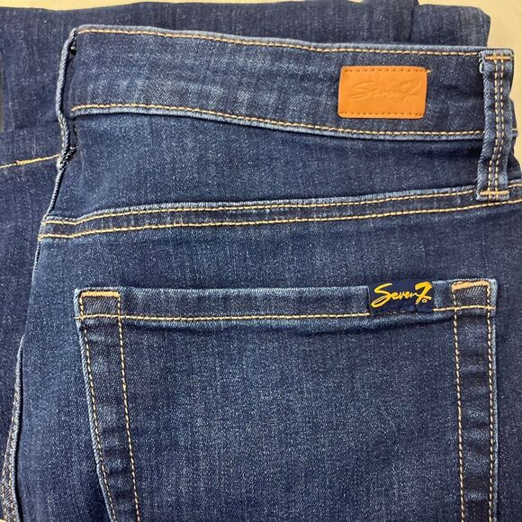 Seven7 high rise vintage straight dark wash non ripped jeans size 12 #740 - Picture 8 of 8